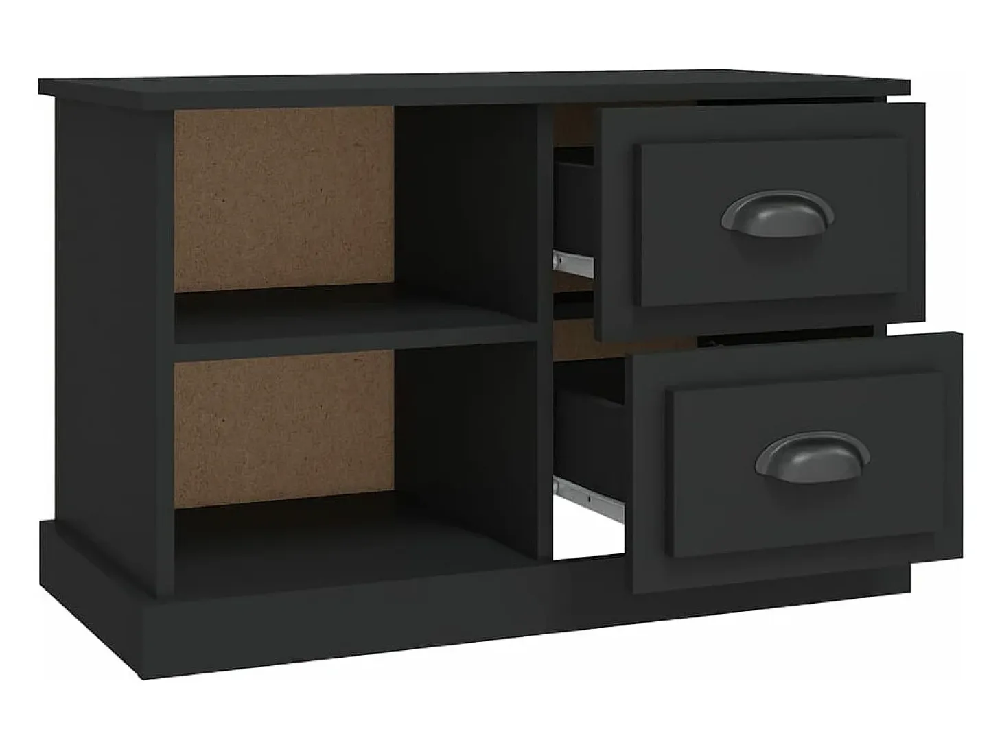 Mueble para TV madera contrachapada negro 73x35,5x47,5 cm