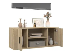 Mueble para TV madera contrachapada color roble 100x35x40 cm