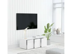 Mueble para TV madera contrachapada blanco 80x34x30 cm ES24774