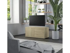 Mueble para TV madera contrachapada color roble 80x34x36 cm