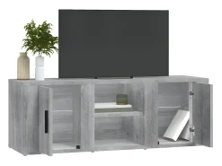 Mueble para TV madera contrachapada gris Sonoma 100x31,5x35 cm
