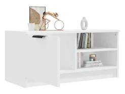 Mueble para TV madera contrachapada blanco 80x35x36,5 cm