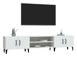 Mueble para TV madera contrachapada blanco 180x31,5x40 cm