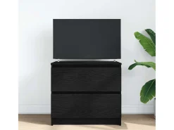 Mueble para TV madera contrachapada negro 60x35x54 cm