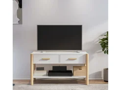 Mueble para TV madera contrachapada blanco 82x38x45 cm