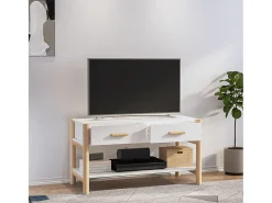 Mueble para TV madera contrachapada blanco 82x38x45 cm