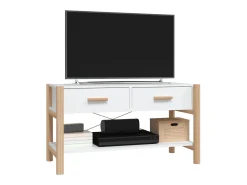 Mueble para TV madera contrachapada blanco 82x38x45 cm