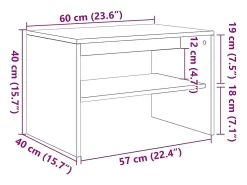 Mueble para TV madera contrachapada marrón roble 60x40x40 cm