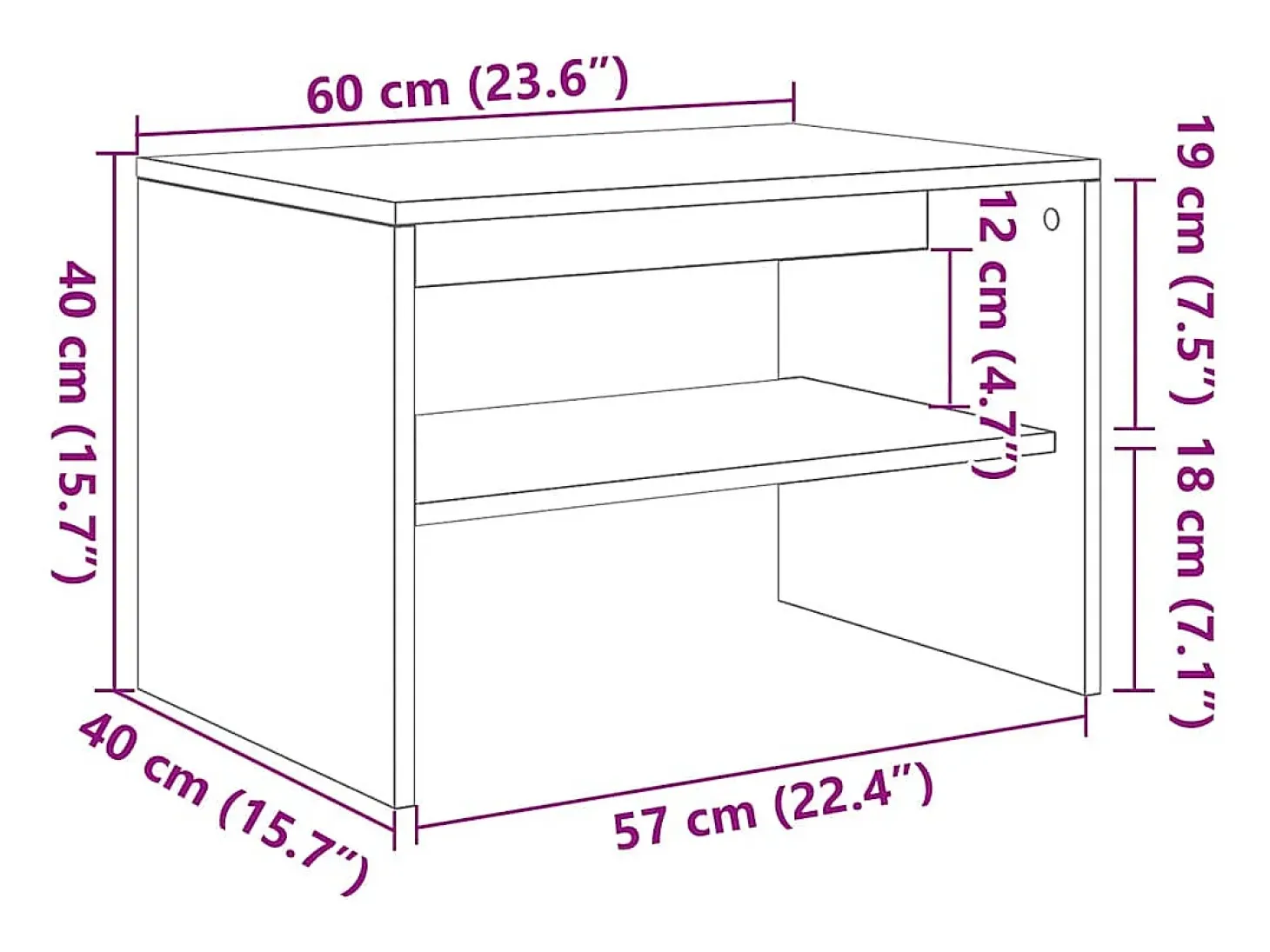 Mueble para TV madera contrachapada marrón roble 60x40x40 cm