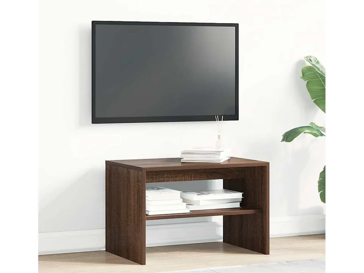 Mueble para TV madera contrachapada marrón roble 60x40x40 cm