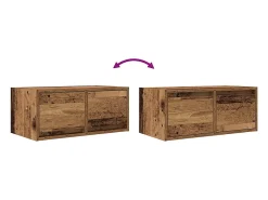 Mueble para TV madera contrachapada envejecida 60x31x25,5 cm