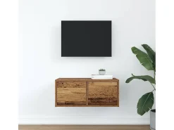 Mueble para TV madera contrachapada envejecida 60x31x25,5 cm