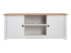Mueble para TV madera de pino estilo Panamá blanco 120x40x50 cm ES97247