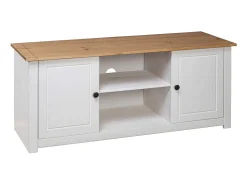 Mueble para TV madera de pino estilo Panamá blanco 120x40x50 cm ES97247