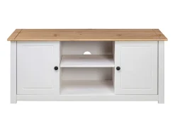 Mueble para TV madera de pino estilo Panamá blanco 120x40x50 cm ES97247