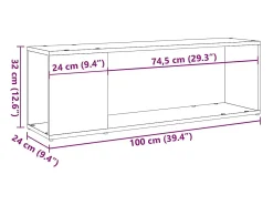 Mueble para TV madera de ingeniería roble artisan 100x24x32 cm