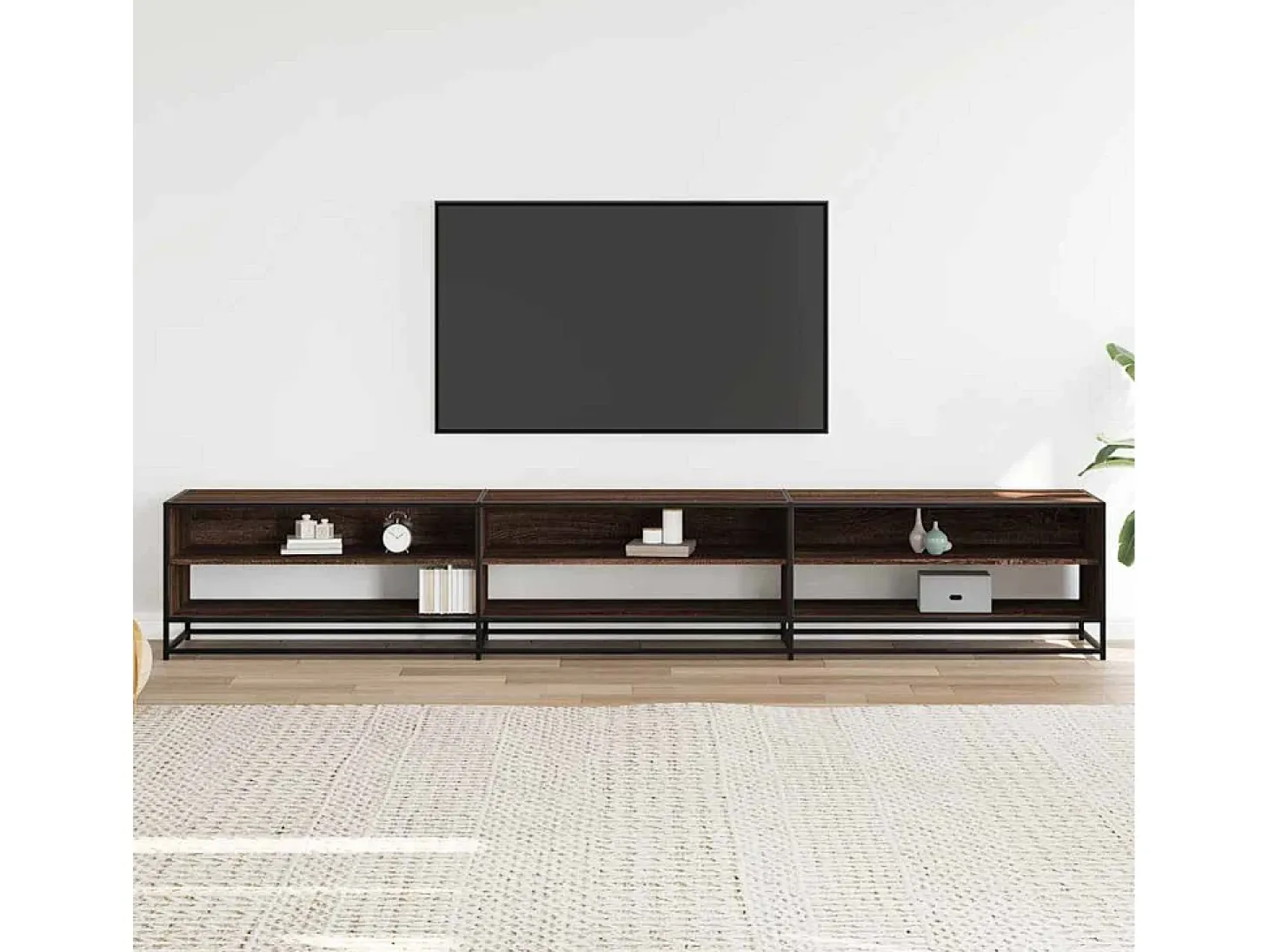 Mueble para TV madera de ingeniería marrón roble 270x40x46 cm