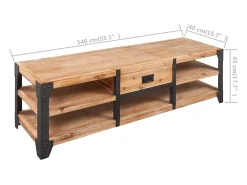 Mueble para TV madera de acacia maciza 140x40x45 cm
