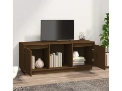 Mueble para TV madera maciza de pino marrón miel 110,5x35x44 cm