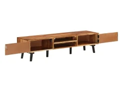 Mueble para TV madera maciza de acacia 145x35x35 cm