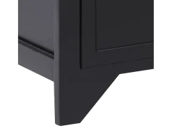 Mueble para TV madera maciza de paulownia negro 108x30x40 cm