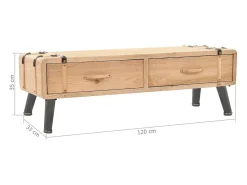 Mueble para TV madera maciza de abeto 120x33x35 cm
