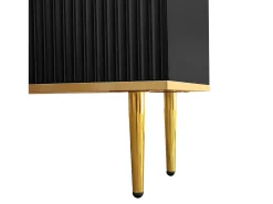 Mueble para TV moderno - con 2 puertas y 2 cajones - patas de metal - Negro