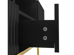 Mueble para TV moderno - con 2 puertas y 2 cajones - patas de metal - Negro