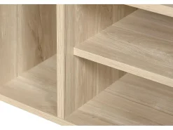 Mueble para TV 160x40x47 cm - con 3 puertas - Design calado - MDF + metal - Natural