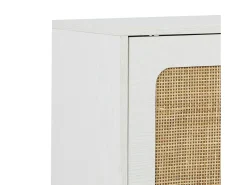 Mueble para zapatos de caña con 3 cajones blanco roto