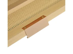 Mueble para zapatos de madera y ratán - 4 puertas abatibles - natural