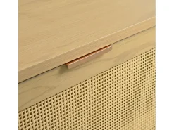 Mueble para zapatos de madera y ratán - 4 puertas abatibles - natural