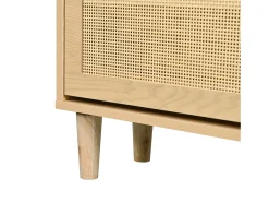 Mueble para zapatos de madera y ratán - 4 puertas abatibles - natural