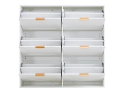 Mueble para zapatos moderno 118x25x115 cm - con 6 puertas abatibles - Blanco