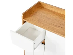 Mueble para zapatos moderno 90×35×99 cm - 3 puertas y 1 cajón - blanco+marrón