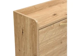 Mueble para zapatos moderno 108.5×24×100 cm - con 4 puertas - MDF - color natural