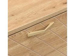 Mueble para zapatos moderno 108.5×24×100 cm - con 4 puertas - MDF - color natural