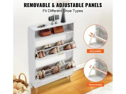 Mueble para Zapatos SucceBuy, 2 Cajones Plegables, Organizador de Almacenamiento para Entrada