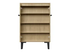 Mueble para zapatos 95x60x34,5 cm - 2 puertas - Estantes ajustables - Acabado de madera - Paneles de partículas - Natural