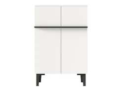 Mueble para zapatos 95x60x34,5 cm - 2 puertas - Estantes ajustables - Acabado de madera - Paneles de partículas - Blanco