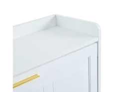 Mueble para zapatos 70x24x120 cm - 3 puertas abatibles - 6 compartimentos - MDF y tableros de partículas - Blanco