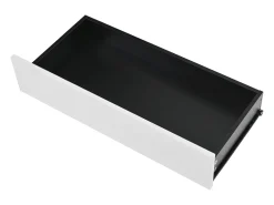 Mueble para zapatos 105x39.5x86 cm - 2 puertas y 1 cajón - Con iluminación LED - Con estantes regulables - Blanco + Negro