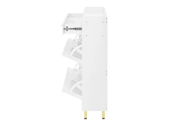 Mueble para zapatos 106.5x25x105.5cm - con 4 puertas abatibles y 2 cajones - blanco
