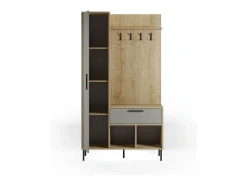 Mueble recibidor con perchero Vesta Roble Verde Gray