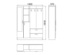 Mueble recibidor estilo escandinavo ANKA