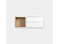 Mueble recibidor flotante de Lacado Natural-Blanco 35 x 90- Hazan