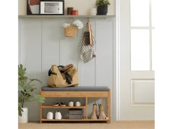 Mueble Recibidor Perchero+Zapatero FSR47-N+FHK06-N SoBuy