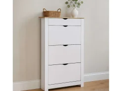 Mueble salón comedor Fly 2 módulos blanco/naturale moderno 200x180x40 cm