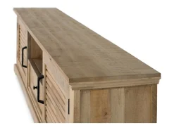 Mueble televisor con 2 puertas y 1 cajón en madera maciza de mango