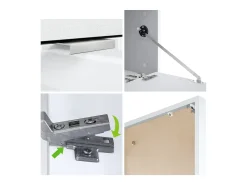 Mueble televisor Lana 140 Mueble de pared para televisión 140 x 29 x 37 cm, Cuerpo en Blanco Mate, Frentes en Roble natural | Gran variedad de colores
